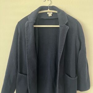J. Crew Women's Navy Open-Front Sweater Blazer